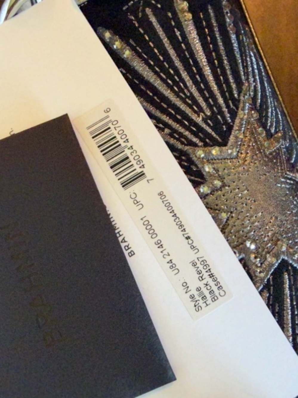 FIRM Brahmin Hallie Black Revel Luxury CRYSTALS ITALIAN SUEDE Satchel Bag $495 - Picture 6 of 13
